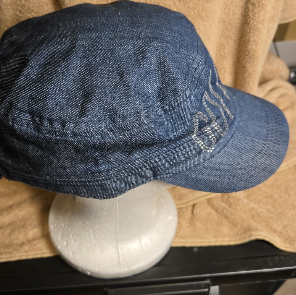 Denim Cap with Embroidered Text - Picture 14 of 14